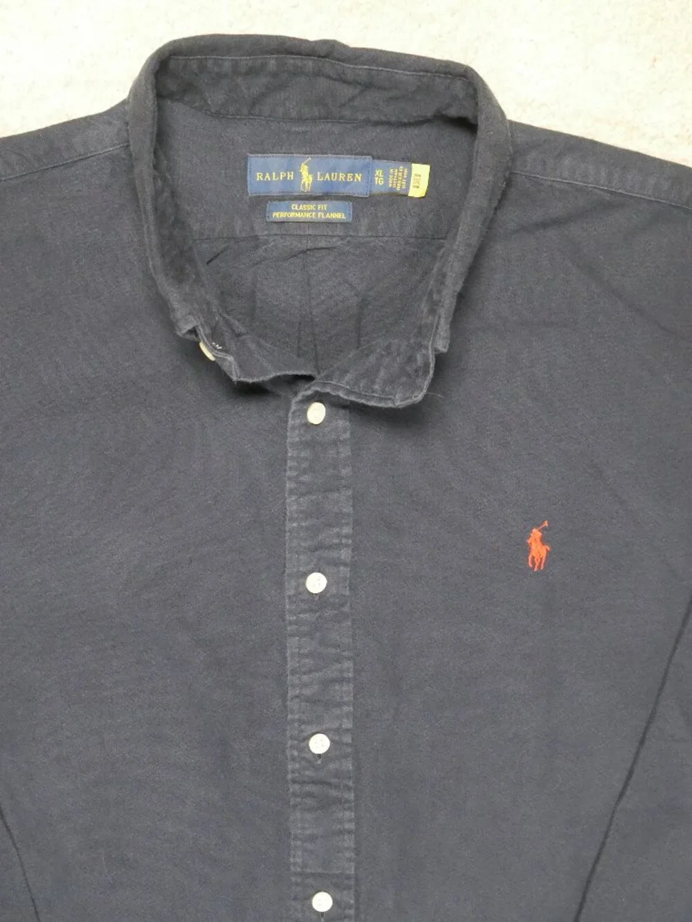 Polo Ralph Lauren Men's XL Navy Blue Performance flannel shirt